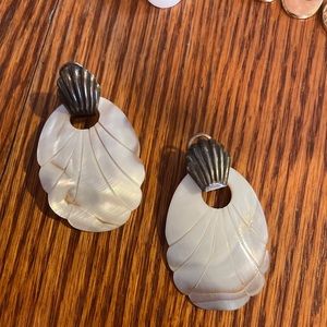 Vintage mother of pearl earrings engagement earrings wedding earrings
